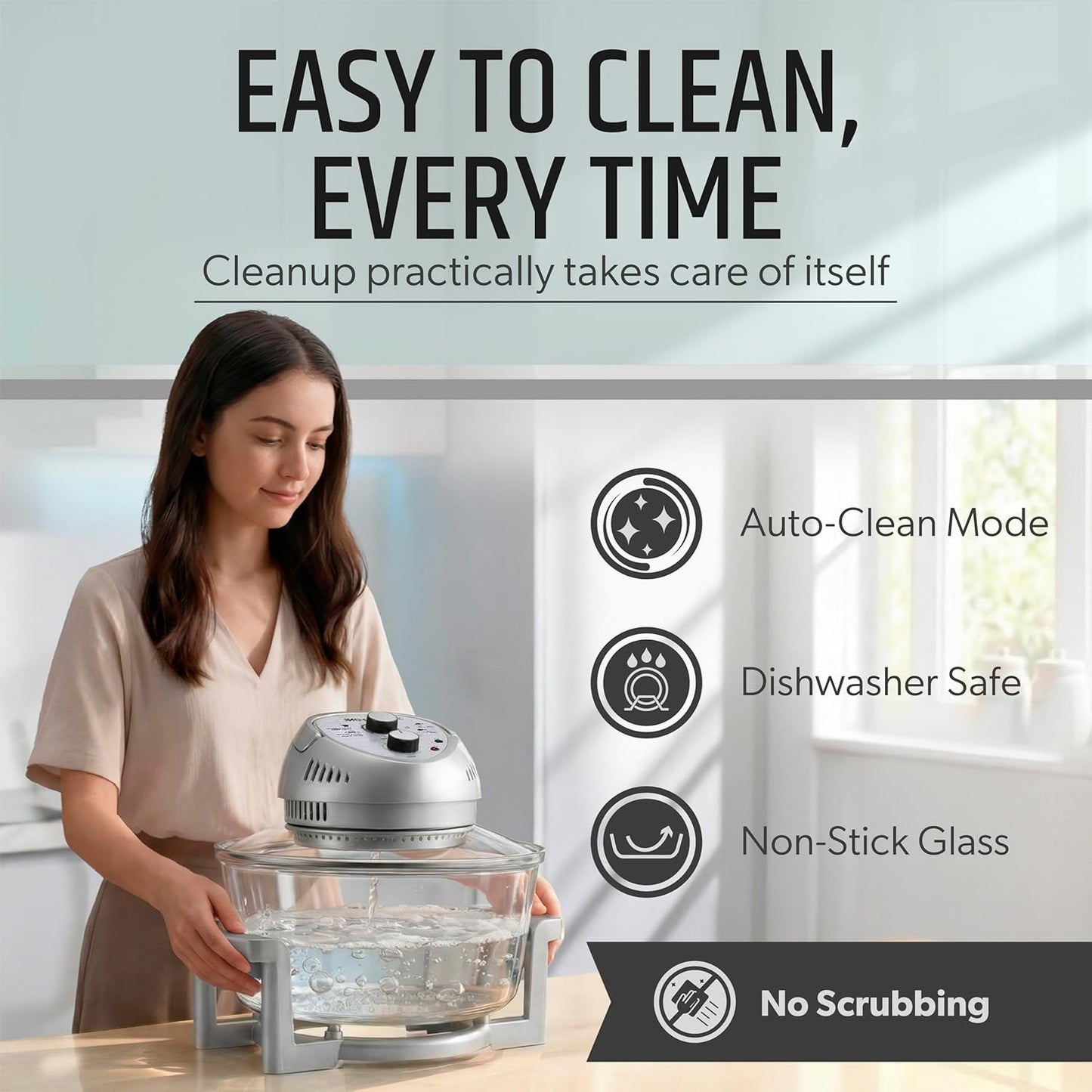 Granitestone Glass Air Fryer XL — 16L Oil-Free Convection Oven