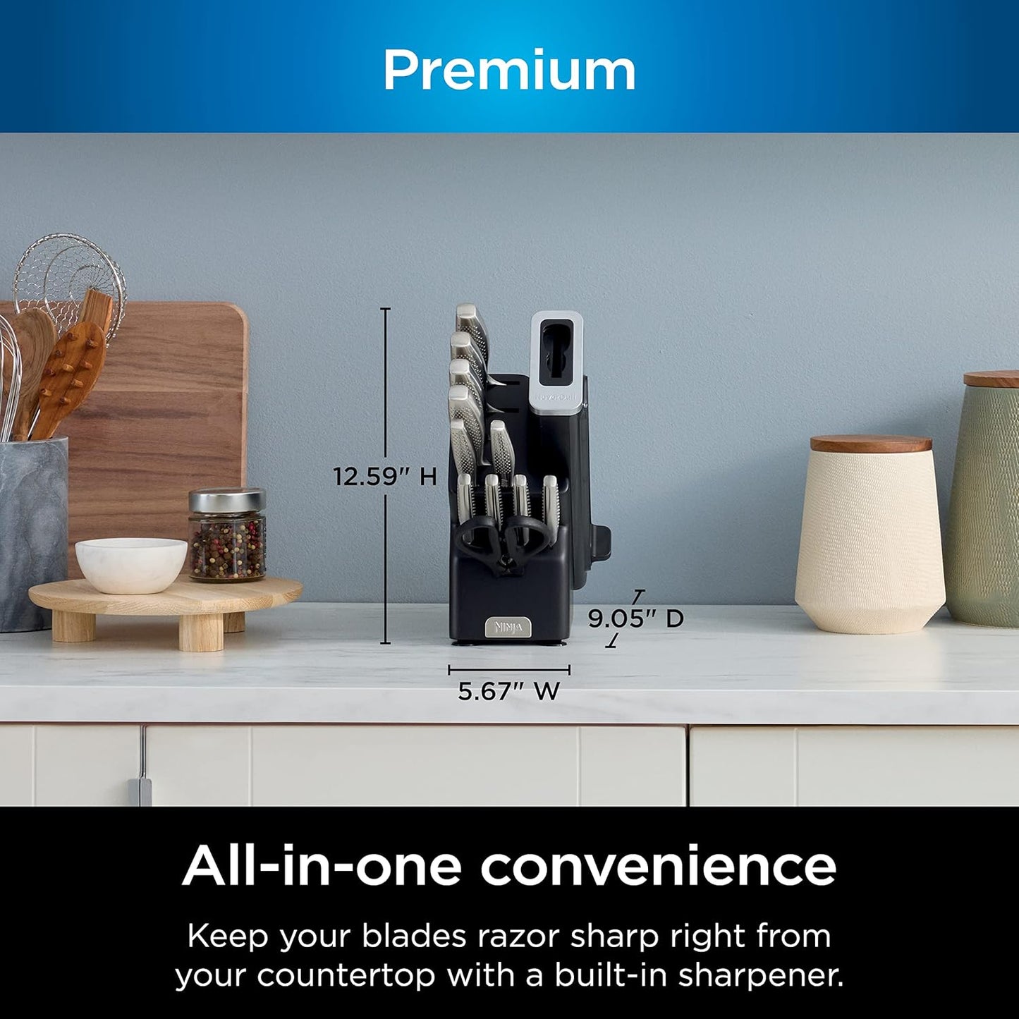 Ninja NeverDull Essential Knife System 12 Piece Set - Stainless Series